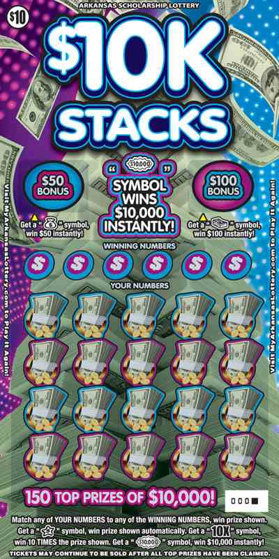 $10K Stacks scratchcard - game number #801 - front