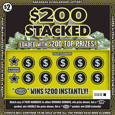 $200 Stacked scratchcard - game number #874 - front