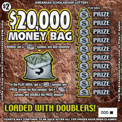 $20,000 Money Bag scratchcard - game number #790 - front