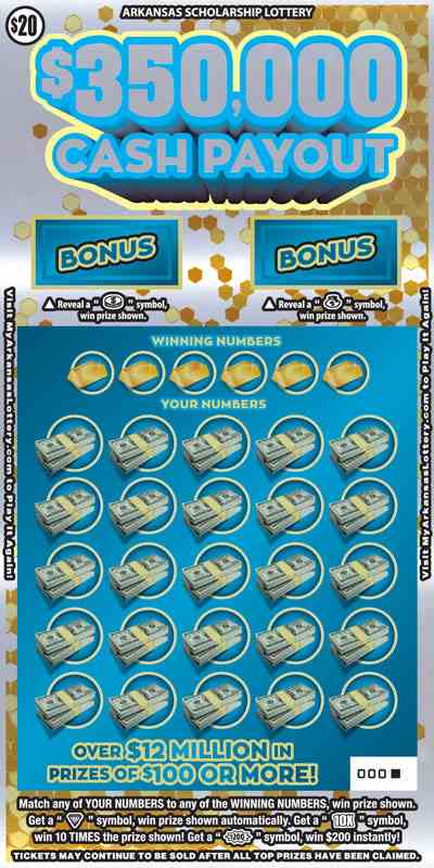 $350,000 Cash Payout scratchcard - game number #802 - front