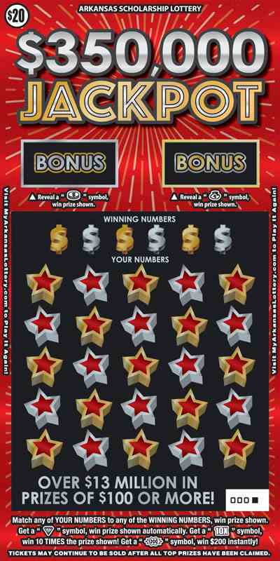 $350,000 Jackpot scratchcard - game number #855 - front