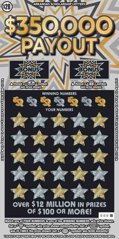 $350,000 Payout scratchcard - game number #908 - front