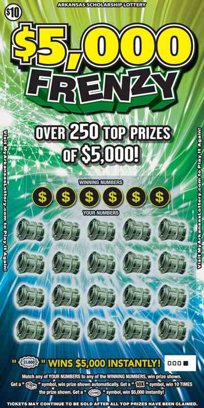 $5,000 Frenzy scratchcard - game number #823 - front