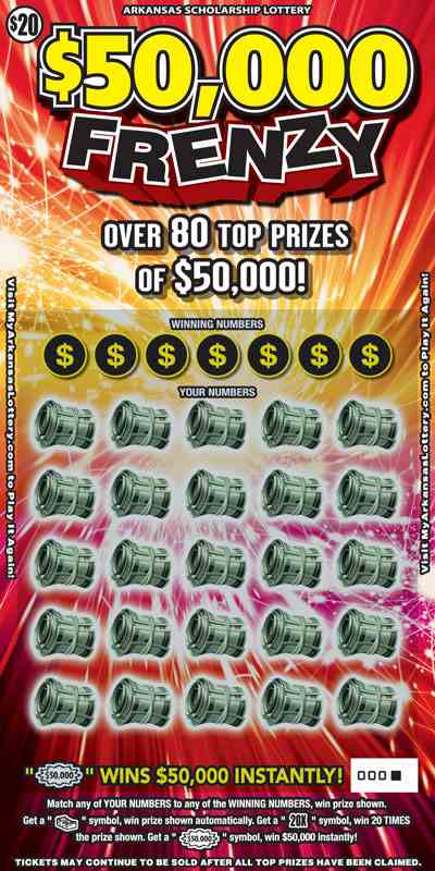 $50,000 Frenzy scratchcard - game number #824 - front