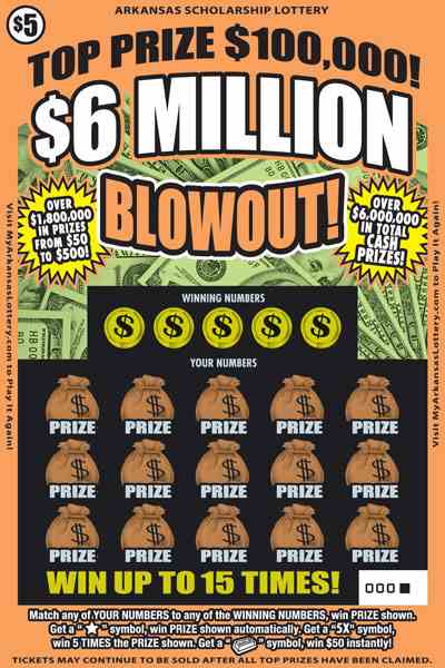 $6 Million Blowout! scratchcard - game number #796 - front