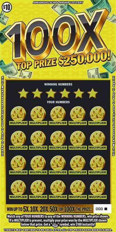 100X scratchcard - game number #885 - front