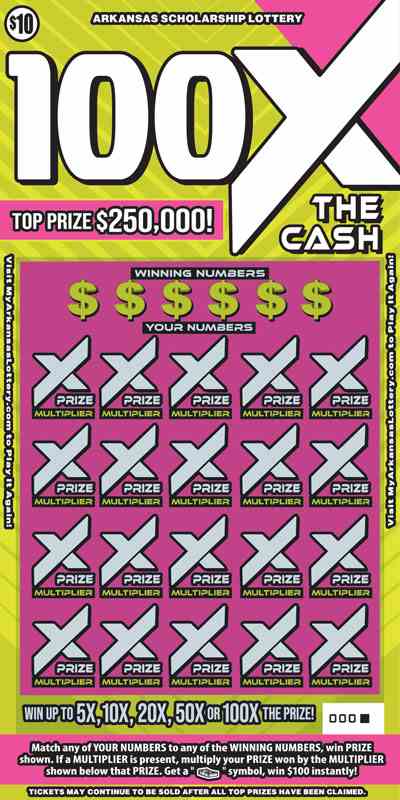 100X The Cash scratchcard - game number #832 - front