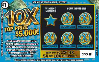 10X® scratchcard - game number #882 - front