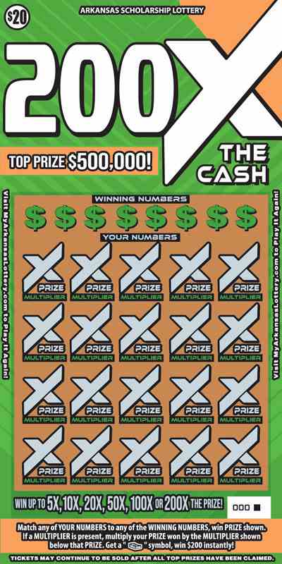 200X The Cash scratchcard - game number #833 - front