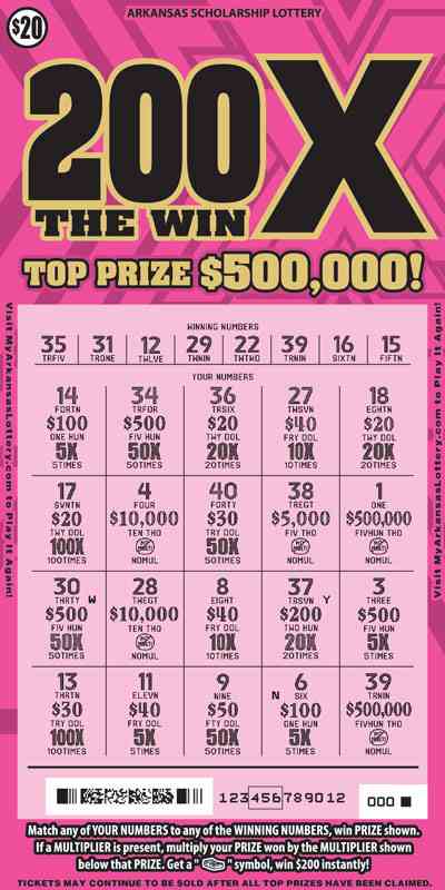 200X The Win scratchcard - game number #779 - front-scratched