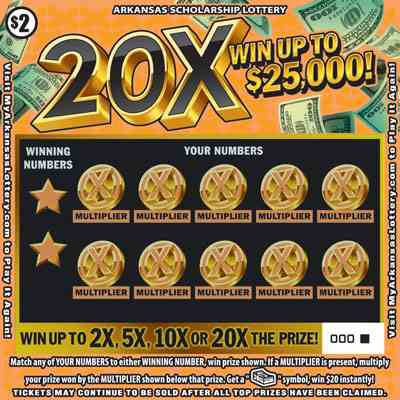 20X scratchcard - game number #883 - front