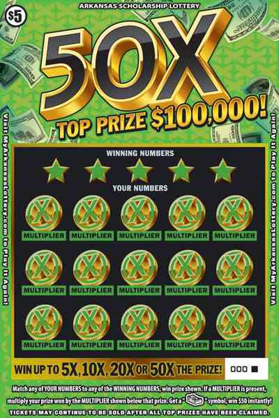 50X scratchcard - game number #884 - front