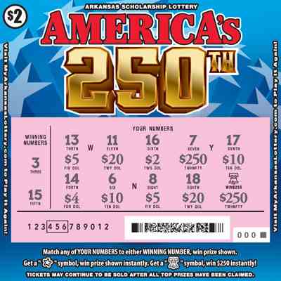 America's 250Th scratchcard - game number #897 - front-scratched