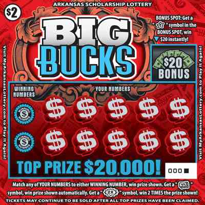 Big Bucks scratchcard - game number #844 - front