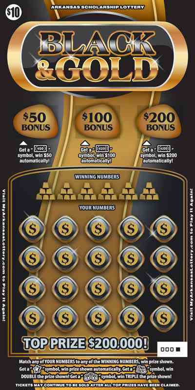 Black & Gold scratchcard - game number #837 - front