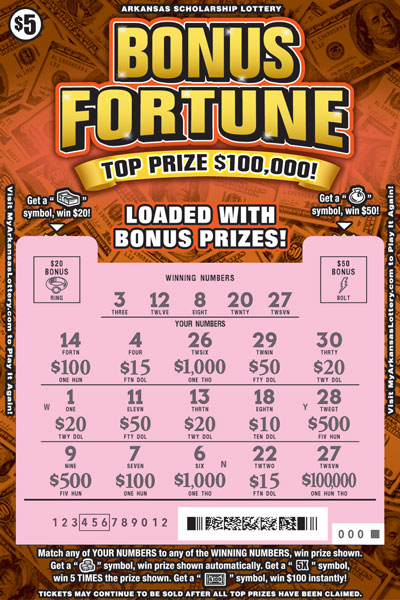Bonus Fortune scratchcard - game number #902 - front-scratched