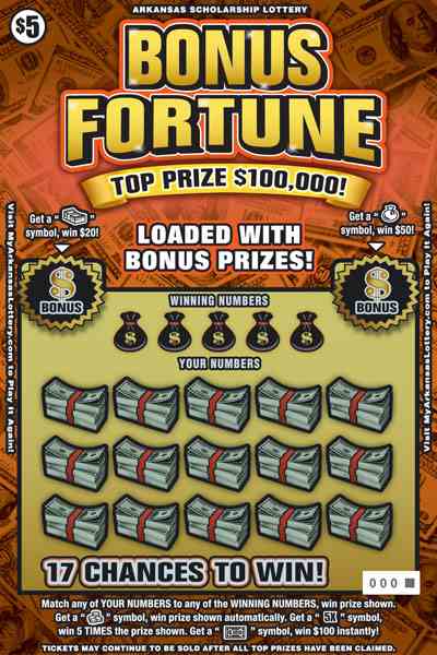 Bonus Fortune scratchcard - game number #902 - front