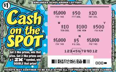 Cash On The Spot scratchcard - game number #807 - front-scratched