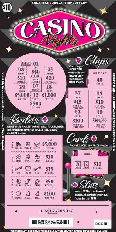 Casino Nights scratchcard - game number #788 - front-scratched