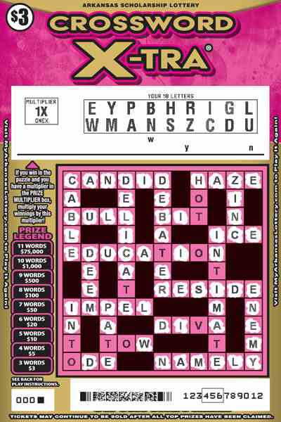 Crossword X-Tra® scratchcard - game number #848 - front-scratched