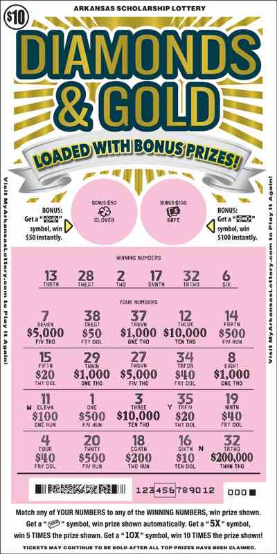 Diamonds & Gold scratchcard - game number #881 - front-scratched