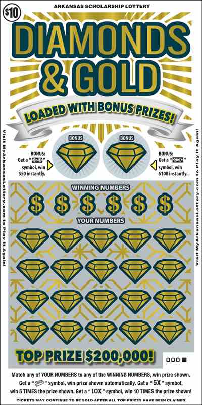 Diamonds & Gold scratchcard - game number #881 - front