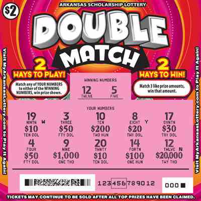 Double Match scratchcard - game number #840 - front-scratched