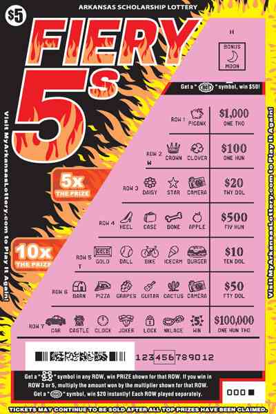 Fiery 5S scratchcard - game number #858 - front-scratched