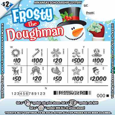 Fro$Ty The Doughman scratchcard - game number #812 - front-scratched