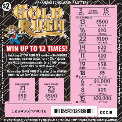Gold Rush scratchcard - game number #808 - front-scratched
