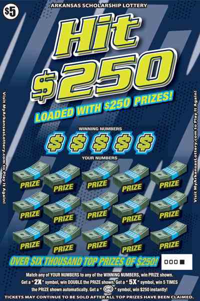 Hit $250 scratchcard - game number #809 - front