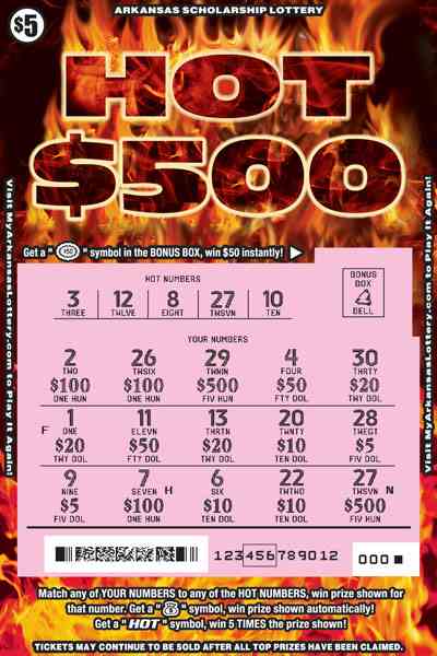 Hot $500 scratchcard - game number #791 - front-scratched