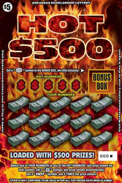 Hot $500 scratchcard - game number #791 - front