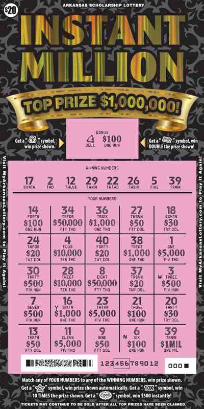 Instant Million scratchcard - game number #868 - front-scratched