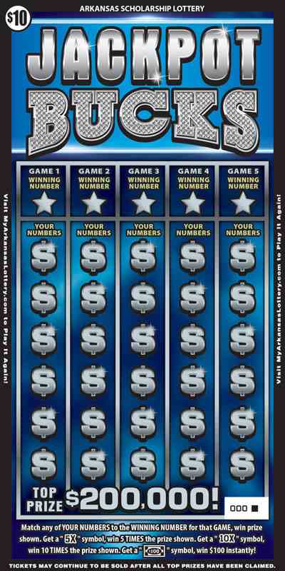 Jackpot Bucks scratchcard - game number #842 - front