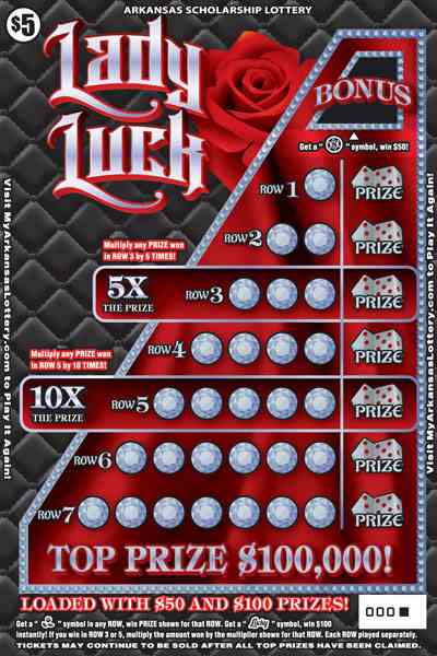 Lady Luck scratchcard - game number #836 - front