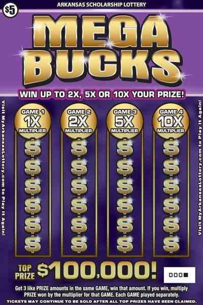Mega Bucks scratchcard - game number #817 - front