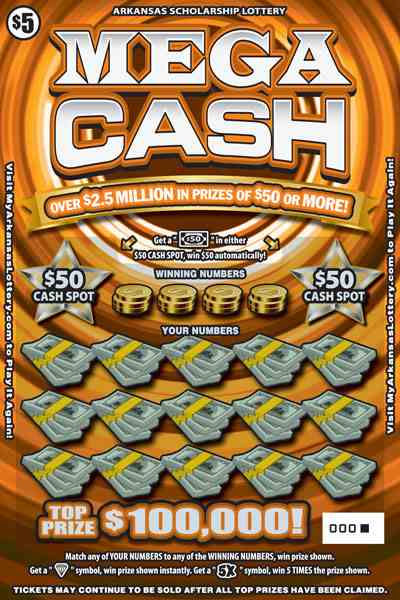 Mega Cash scratchcard - game number #889 - front