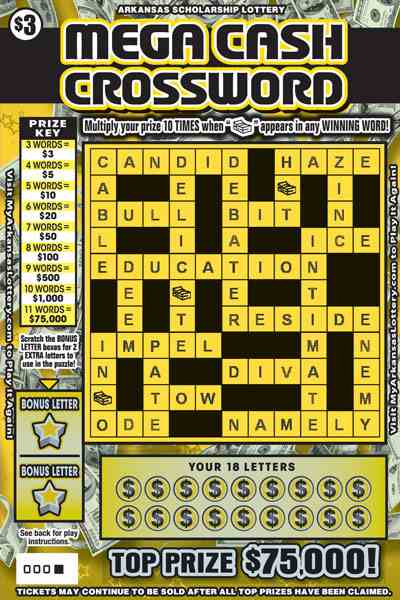 Mega Cash Crossword scratchcard - game number #879 - front