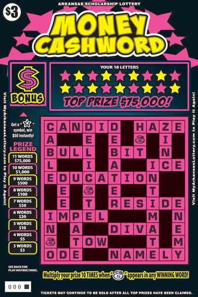 Money Cashword scratchcard - game number #901 - front
