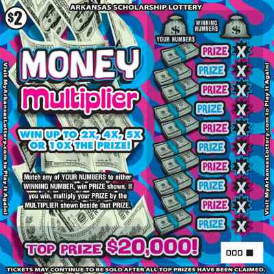 Money Multiplier scratchcard - game number #869 - front
