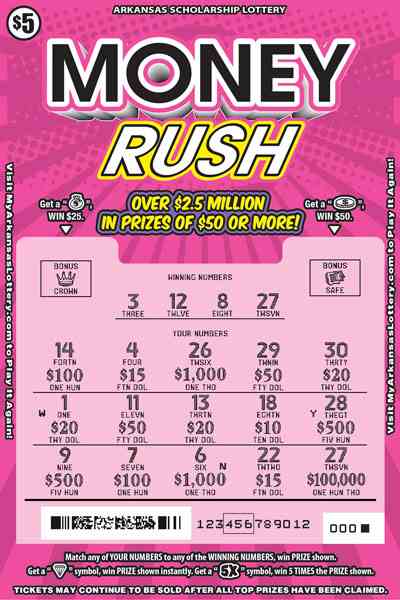 Money Rush scratchcard - game number #805 - front-scratched