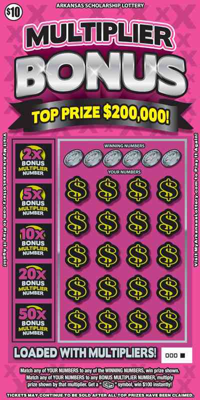 Multiplier Bonus scratchcard - game number #818 - front