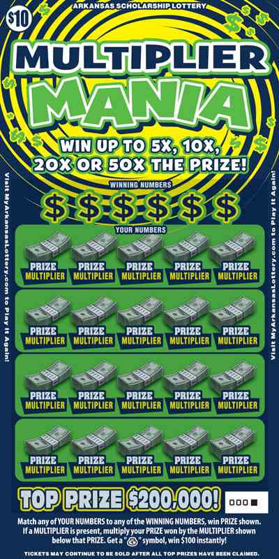 Multiplier Mania scratchcard - game number #797 - front