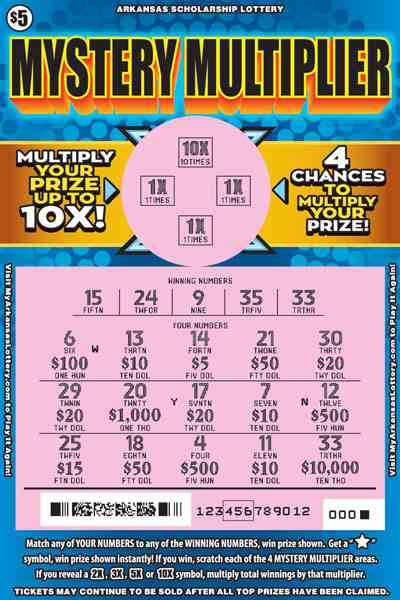 Mystery Multiplier scratchcard - game number #787 - front-scratched