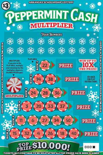 Peppermint Cash Multiplier scratchcard - game number #866 - front