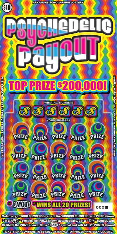 Psychedelic Payout scratchcard - game number #846 - front