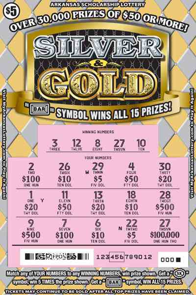 Silver & Gold scratchcard - game number #814 - front-scratched