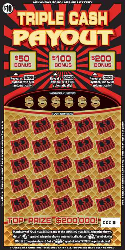 Triple Cash Payout scratchcard - game number #890 - front