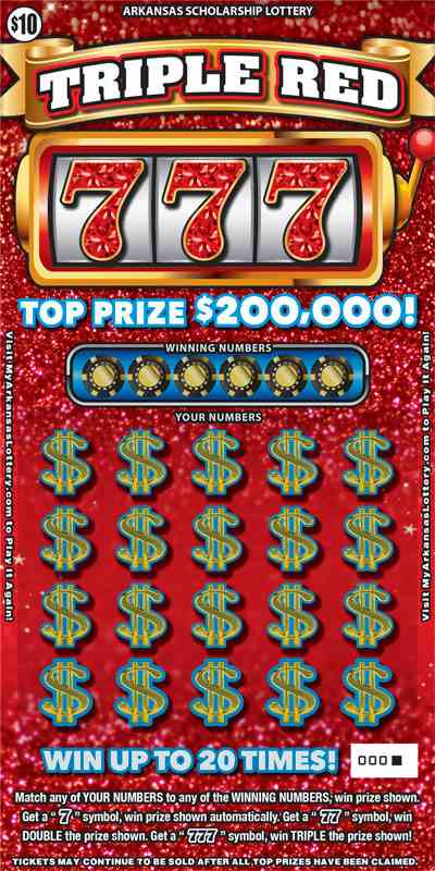Triple Red 777 scratchcard - game number #806 - front